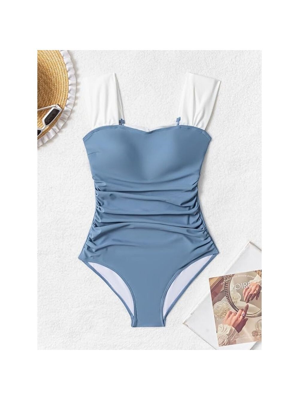 B2prity Womens One Piece Swimsuit Small Blue Grey NWOT - Picture 3 of 9